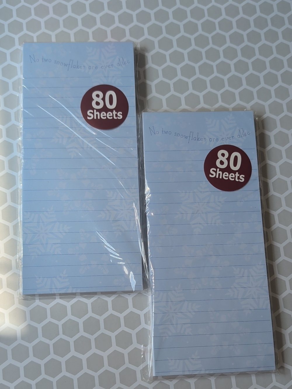 No Two Snowflakes Are Ever Alike 80 Page Magnetic Back Notepad Bundle New